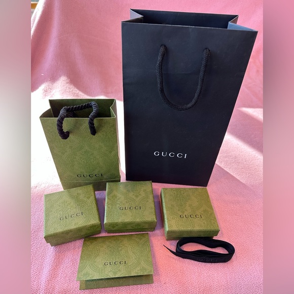 Gucci Other 3 Green Gucci Boxes And 2 Shopping Bags Poshmark